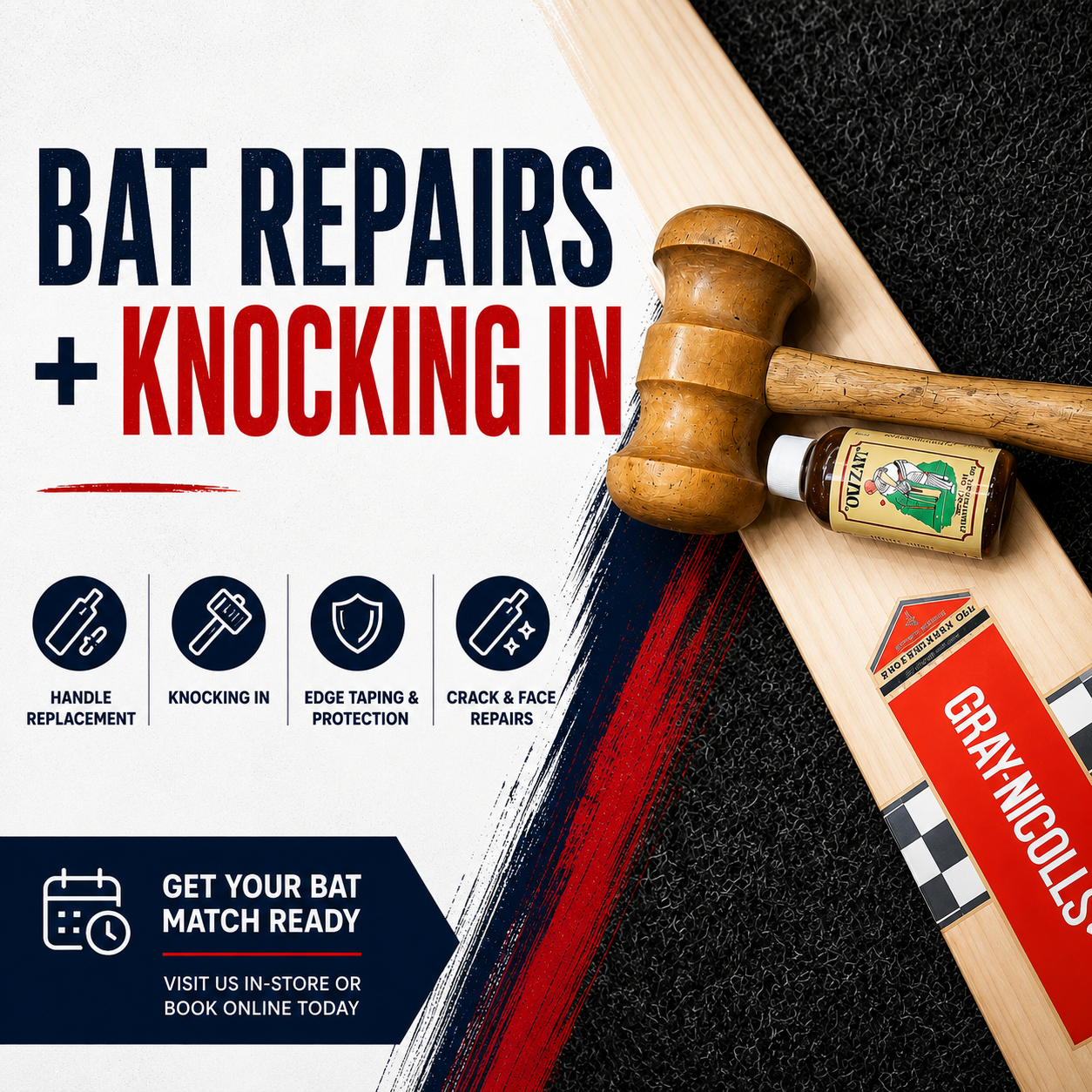Bat Repair and Knocking in Service