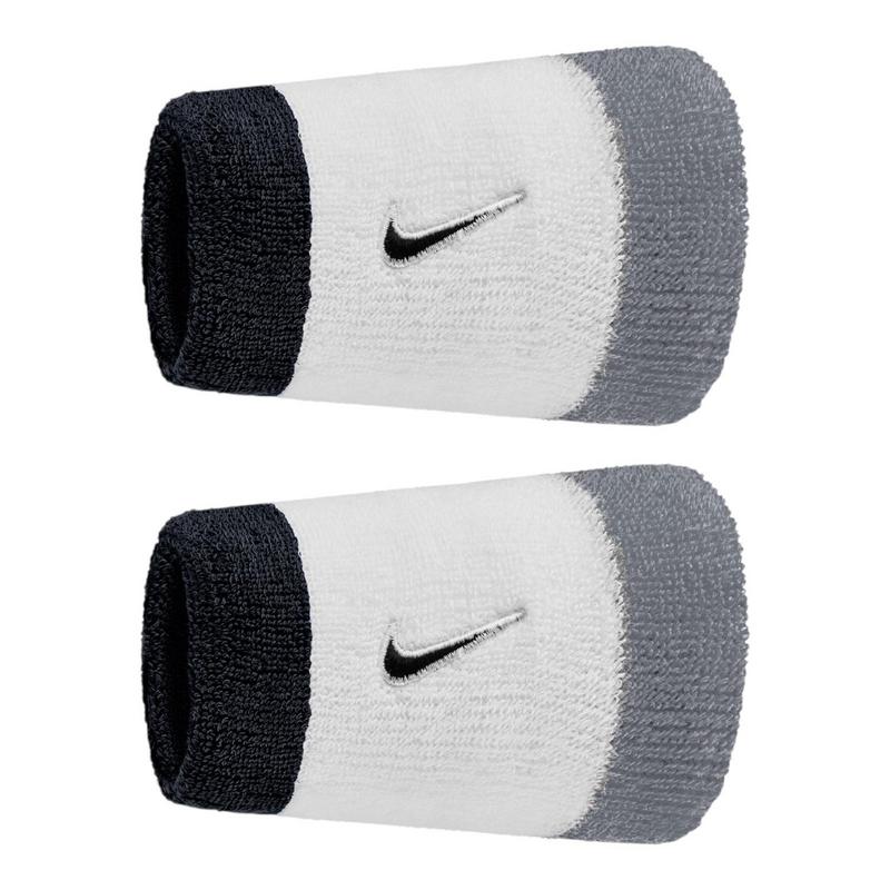 Nike Swoosh Double Length Wristbands - White/Cool Grey/Black - main image