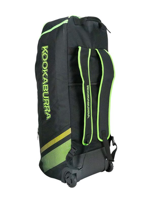 Borsone Cricket Kookaburra WD5000 Wheelie – Nero/Verde Neon – 87 Cm – Con Tasca Per Mazza