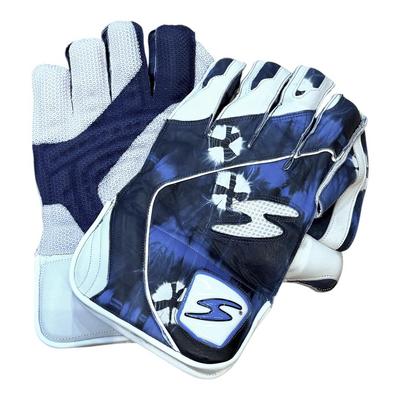SS Ton Reserve Edition Wicket Keeping Gloves - Blue Camo
